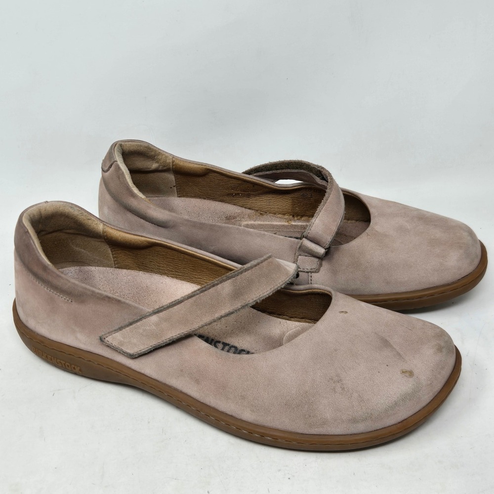 Birkenstock Iona Mary Jane Flats Taupe Nubuck Leather Shoes Womens 42 L11 M9